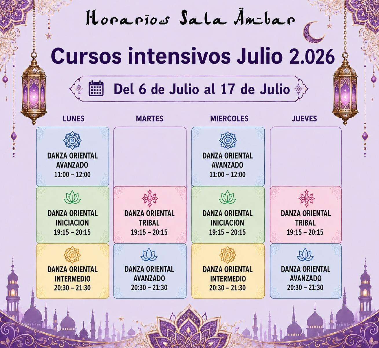 Cursos intensivos de verano Danza Oriental en Sala Ambar, Burgos